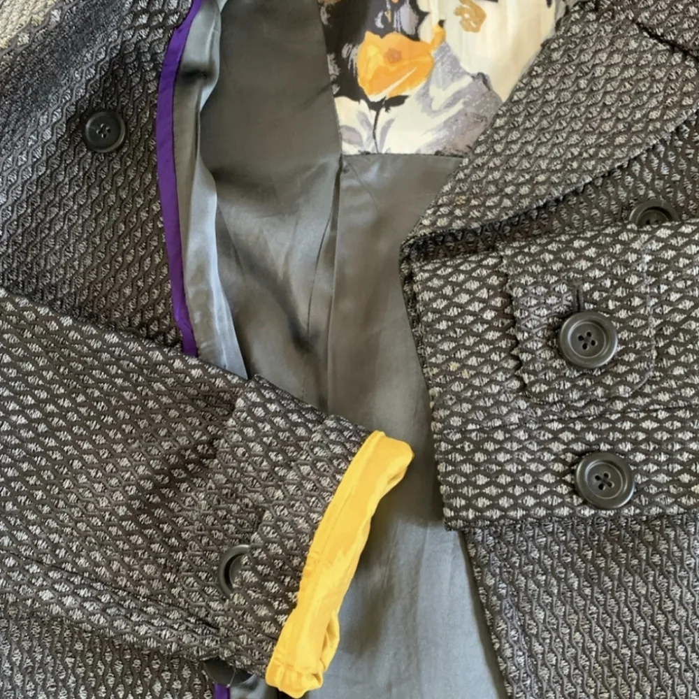 Gunmetal Metallic Brocade Tweed Peacoat - J. Crew Collection - Picture 2 of 16